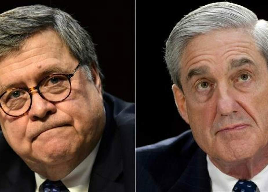 This combination of AFP file pictures created on March 23, 2019 shows US Attorney General William Barr (L) and US Special Counsel Robert Mueller.