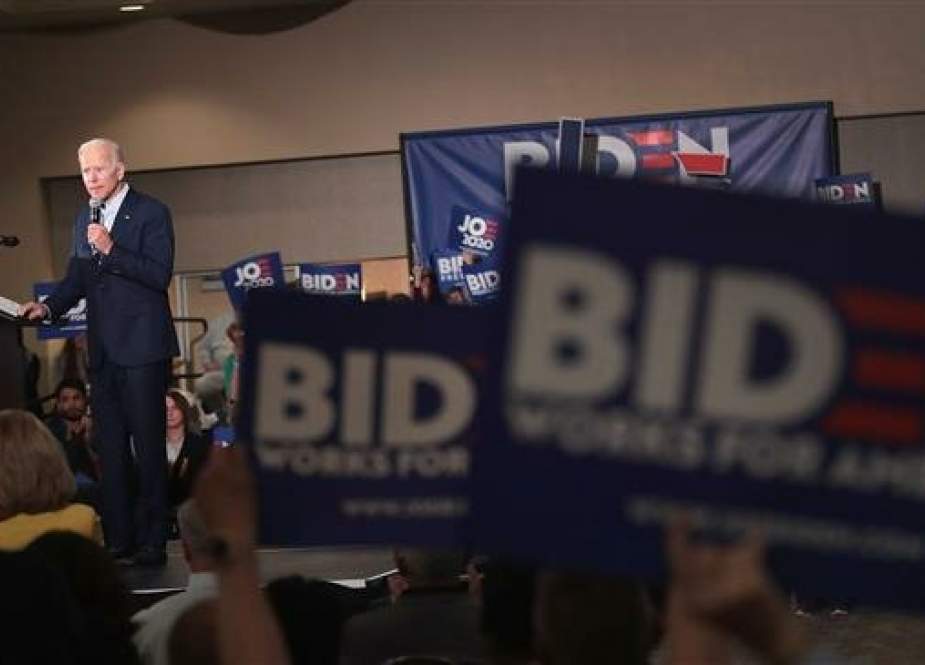 Democratic presidential candidate and former Vice President Joe Biden speaks to guests during a campaign event at the Grand River Center on April 30, 2019 in Dubuque, Iowa. (Photo by AFP)