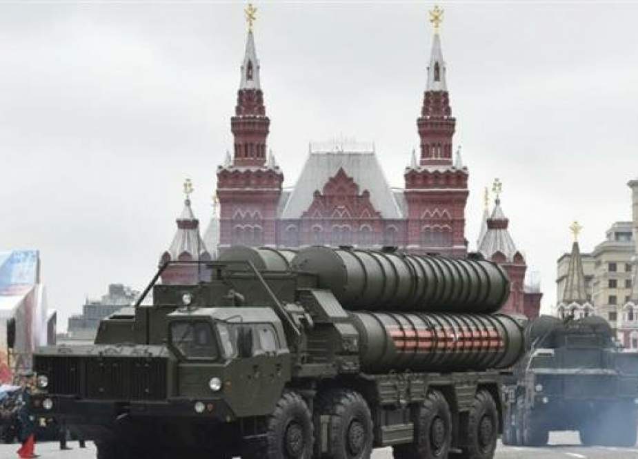 This file photo taken on May 09, 2017 shows Russian S-400 Triumph medium-range and long-range surface-to-air missile systems riding through Red Square during the Victory Day military parade in Moscow. (Photo by AFP)