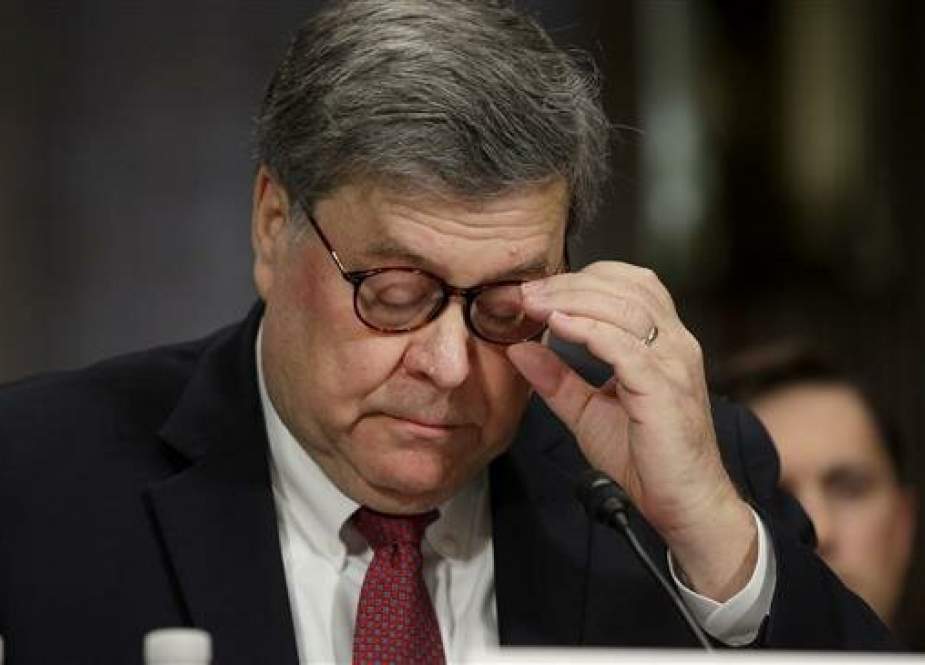 US Attorney General William Barr listens as he prepares to testify before the Senate Judiciary Committee May 1, 2019 in Washington, DC. (AFP photo)