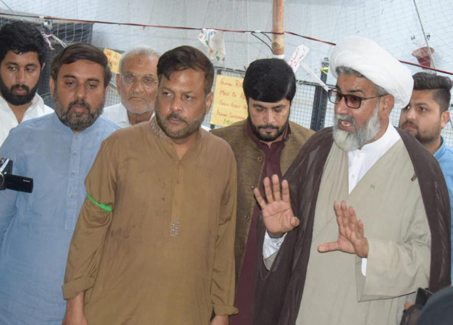 علامہ راجہ ناصر عباس جعفری کی شیعہ لاپتہ افراد کے اہل خانہ کے احتجاجی دھرنے میں شرکت، اہل خانہ سے خطاب