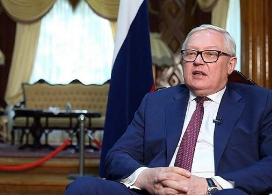This photo by Tasnim shows Russian Deputy Foreign Minister Sergei Ryabkov speaking to to the Iranian news agency in September 2018.
