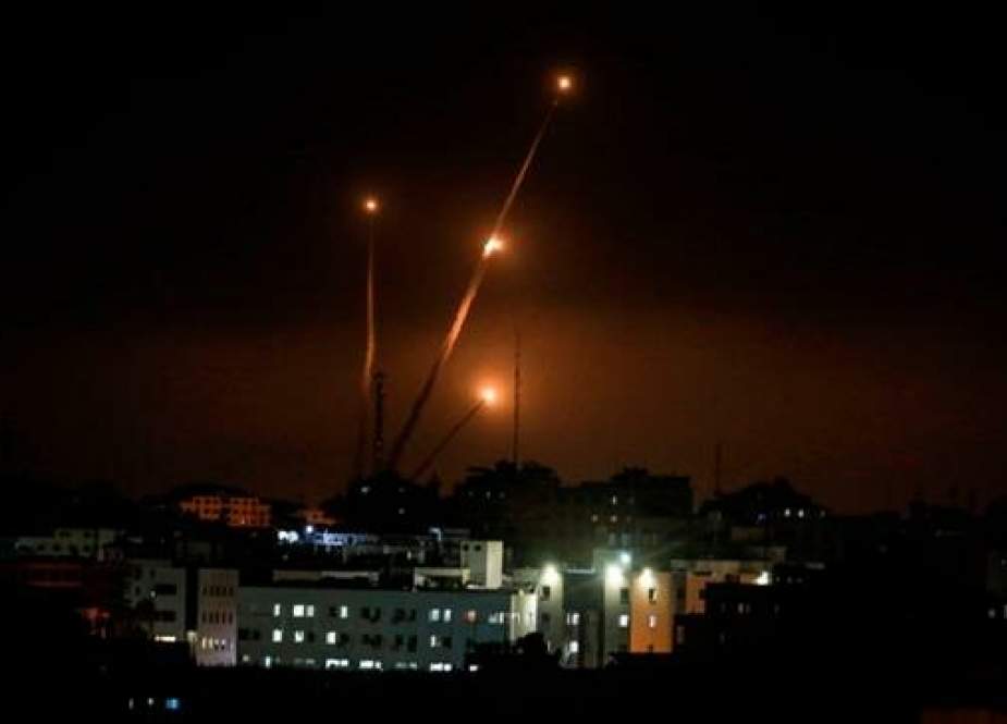 Rockets are fired towards Israel from Gaza city, May 5, 2019. (Photo by AFP)