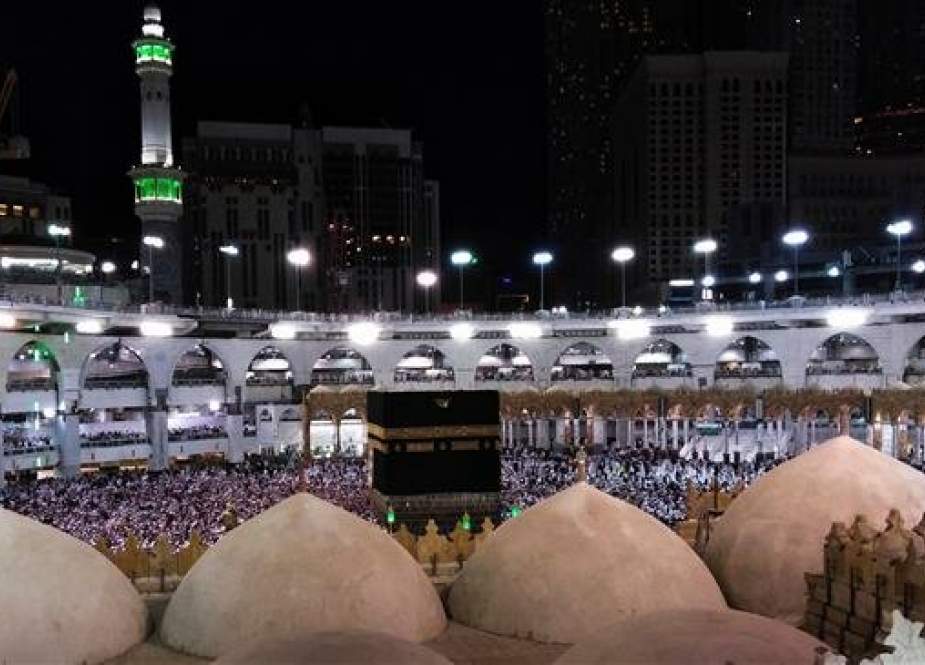 Muslim pilgrims gather for prayers at the Grand Mosque in Saudi Arabia