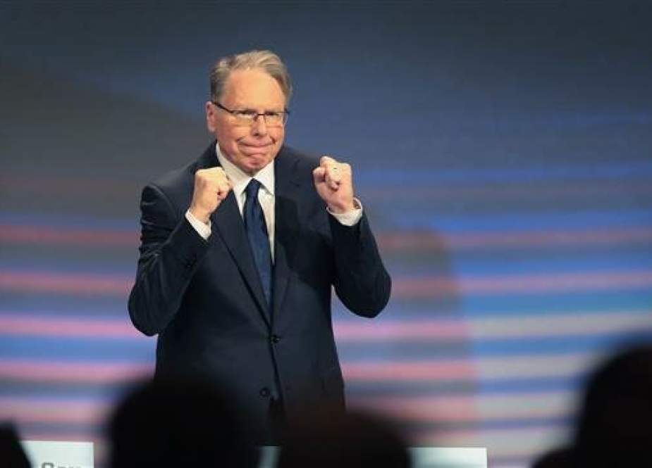Wayne LaPierre, NRA vice president and CEO attends the NRA annual meeting of members at the 148th NRA Annual Meetings & Exhibits on April 26, 2019 in Indianapolis, Indiana. (Photo by AFP)