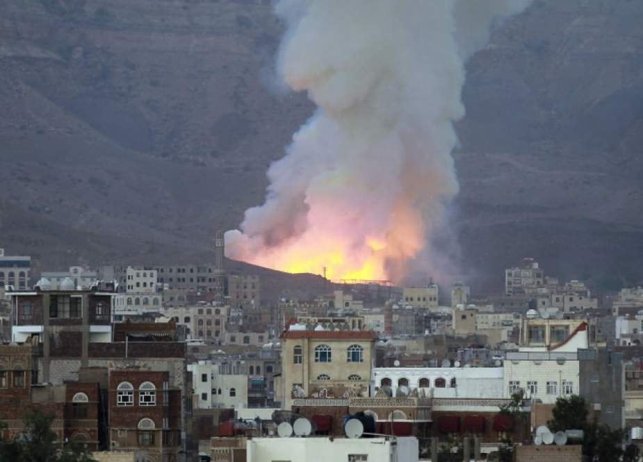 Smoke after air-strike by Saudi-led coalition in the capital Sanaa..jpg