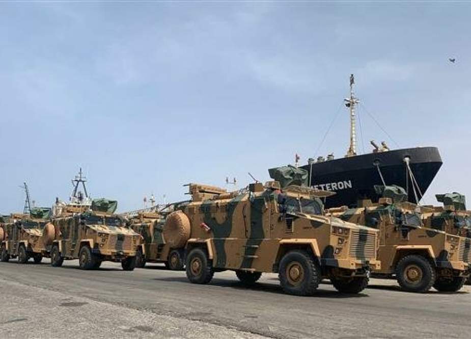 This photo shows armored vehicles belonging to Libya