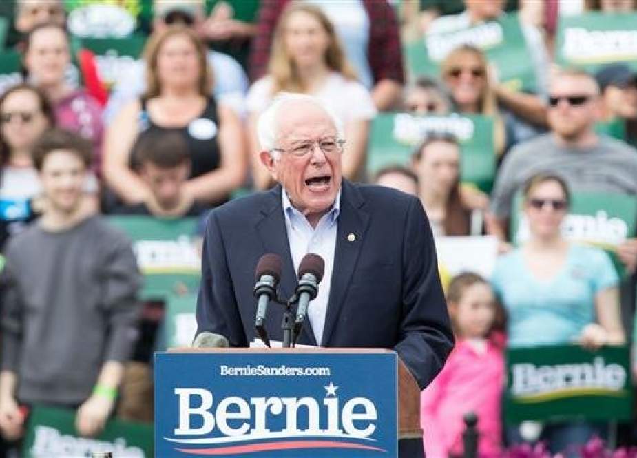 Democratic presidential candidate Sen. Bernie Sanders speaks during a rally in the capital of his home state of Vermont on May 25, 2019 in Montpelier, (Photo by AFP)