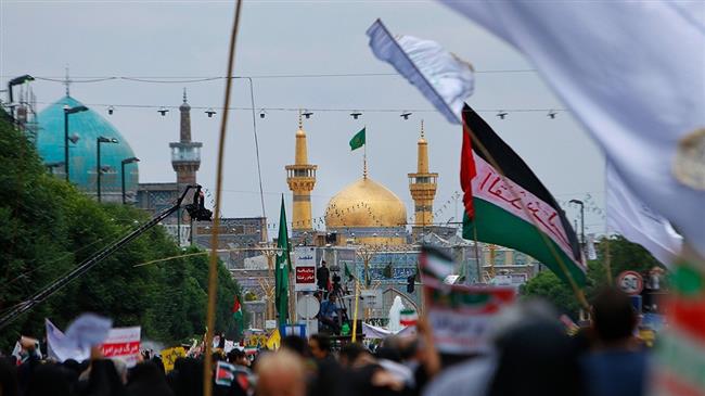 Iranians mark the International Quds Day in Mashhad, Khorasan Razavi province on May 31, 2019