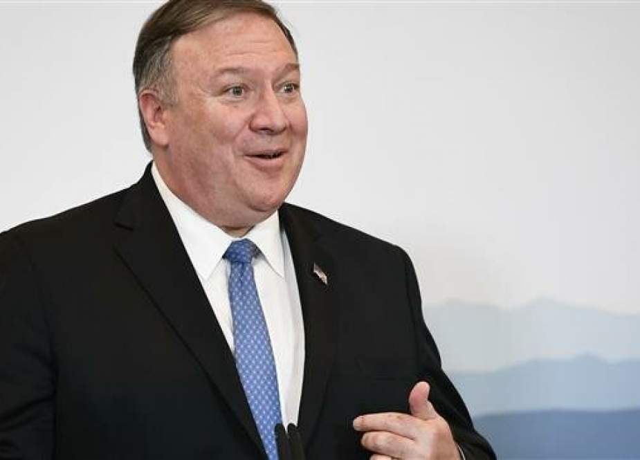 US Secretary of State Mike Pompeo attends a press conference at the Castelgrande closing a bilateral meeting with Swiss counterpart on June 2, 2019 in Bellinzona, southern Switzerland. (AFP photo)