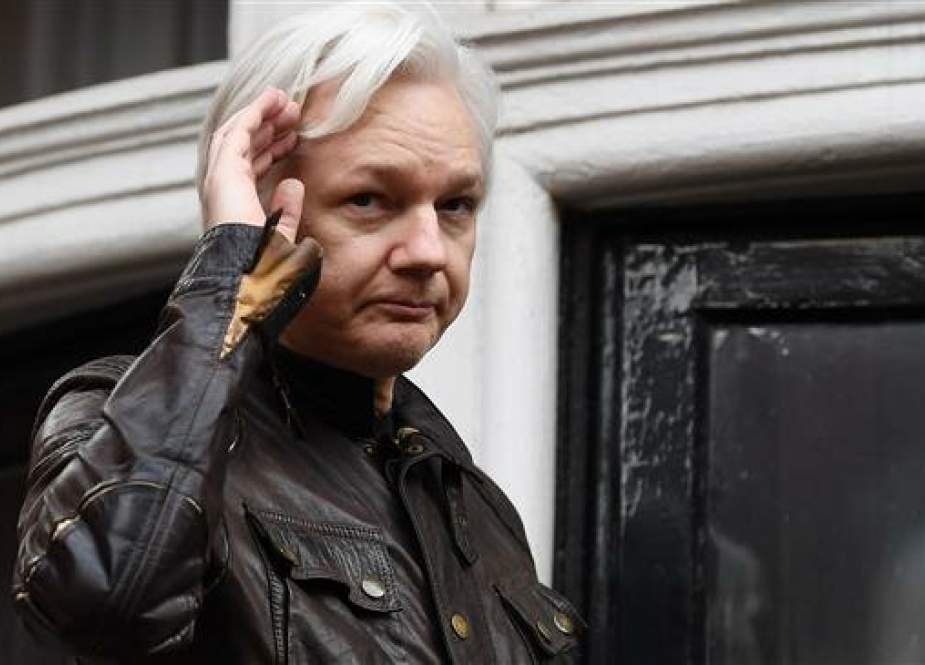 In this AFP file photo taken on May 19, 2017 Wikileaks founder Julian Assange speaks on the balcony of the Embassy of Ecuador in London on May 19, 2017.