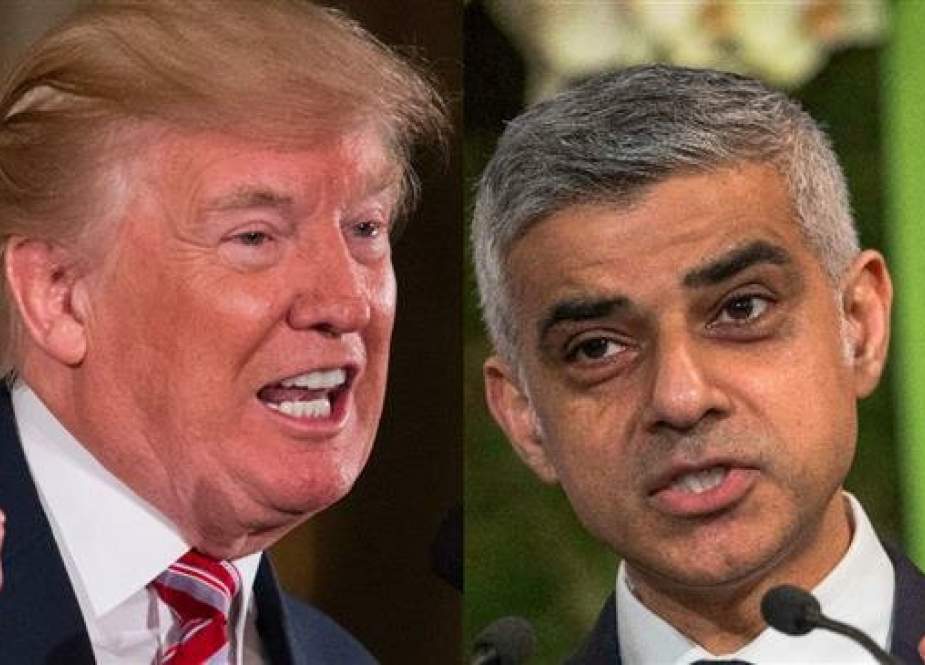 US President Donald Trump (L) and London Mayor Sadiq Khan