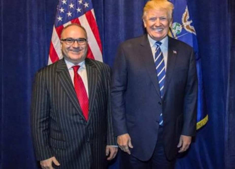 Photo of Lebanese-American businessman George Nader (left) and US President Donald Trump