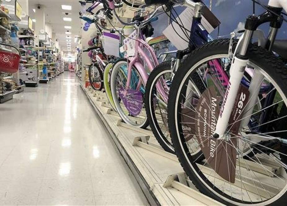 Bicycles which were produced in China are lined up for sale in a Target store on May 13, 2019 in Los Angeles, California. (Getty Images)
