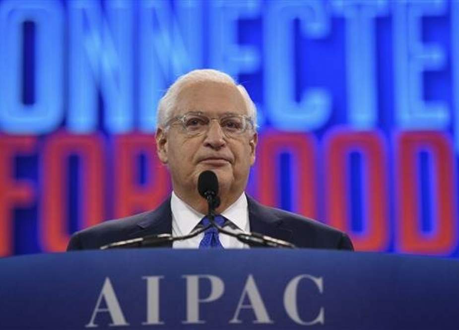 US Ambassador to Israel David Friedman speaks during the annual meeting of the American Israel Public Affairs Committee (AIPAC) in Washington, US, on March 26, 2019. (Photo by AFP)