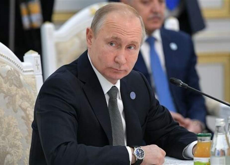 Russian President Vladimir Putin attends a meeting of the Shanghai Cooperation Organization (SCO) council of heads of state in Bishkek on June 14, 2019. (Photo by AFP)
