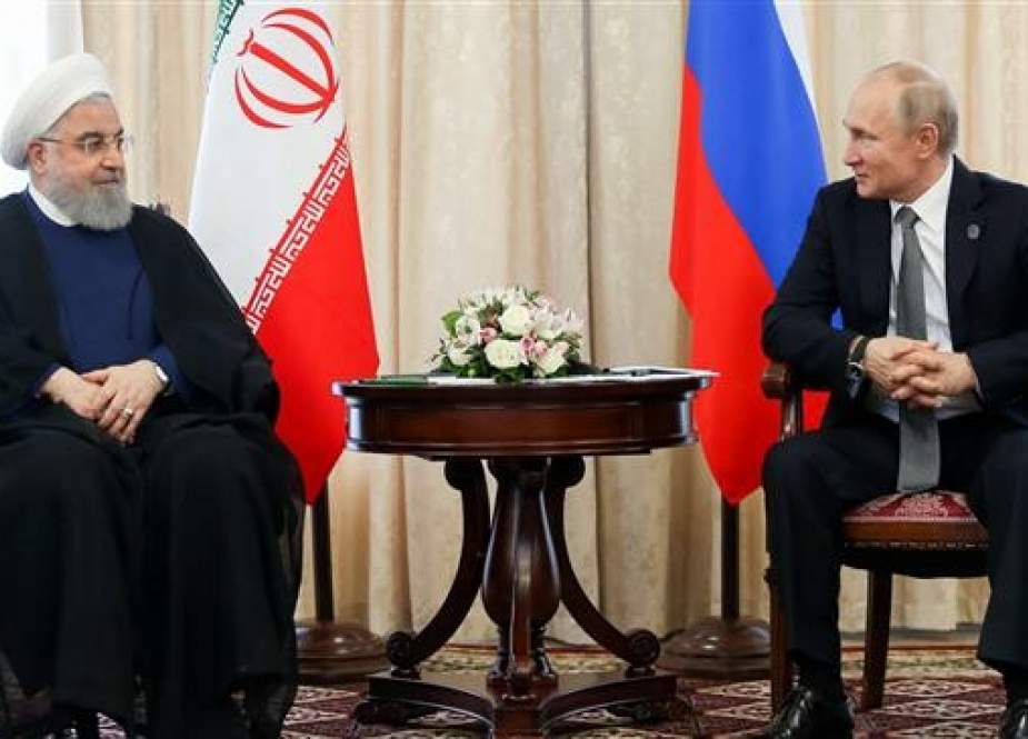 Iranian President Hassan Rouhani and his Russian counterpart Vladimir Putin.jpg