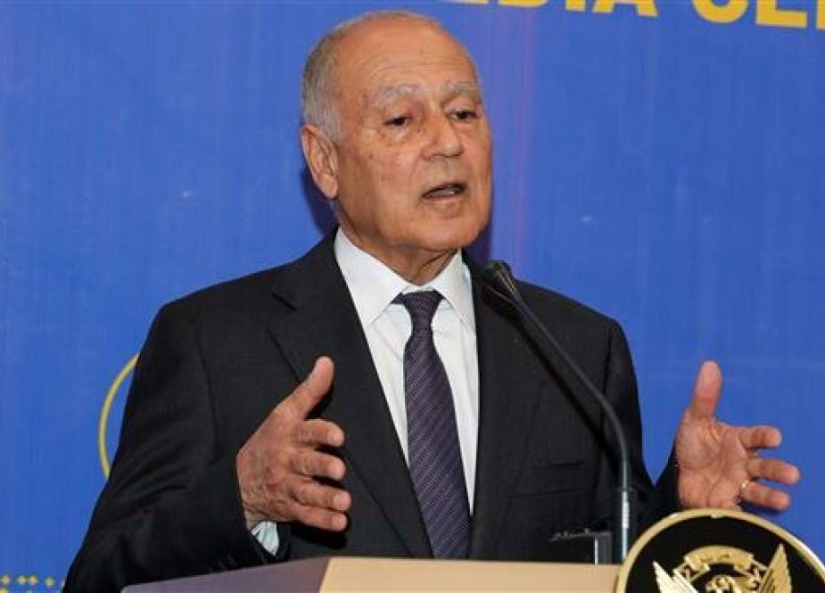 Arab League Secretary General Ahmed Aboul Gheit gives a press conference at in the Sudanese capital Khartoum on June 16, 2019. (Photo by AFP)