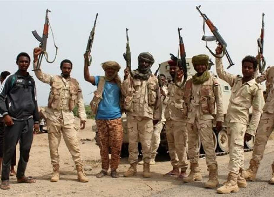 Sudanese fighters battling alongside Saudi-backed militiamen against Houthi Ansarullah fighters in Yemen.jpg