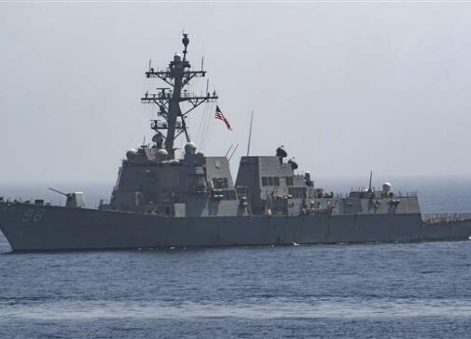 This handout picture released by the US Navy on June 14, 2019 shows the Arleigh Burke-class guided-missile destroyer USS Bainbridge (DDG 96) transiting in the Gulf of Oman. (AFP Photo)