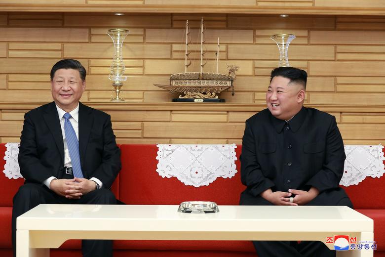 North Korean leader Kim Jong Un meets with China's President Xi Jinping during Xi's visit in Pyongyang