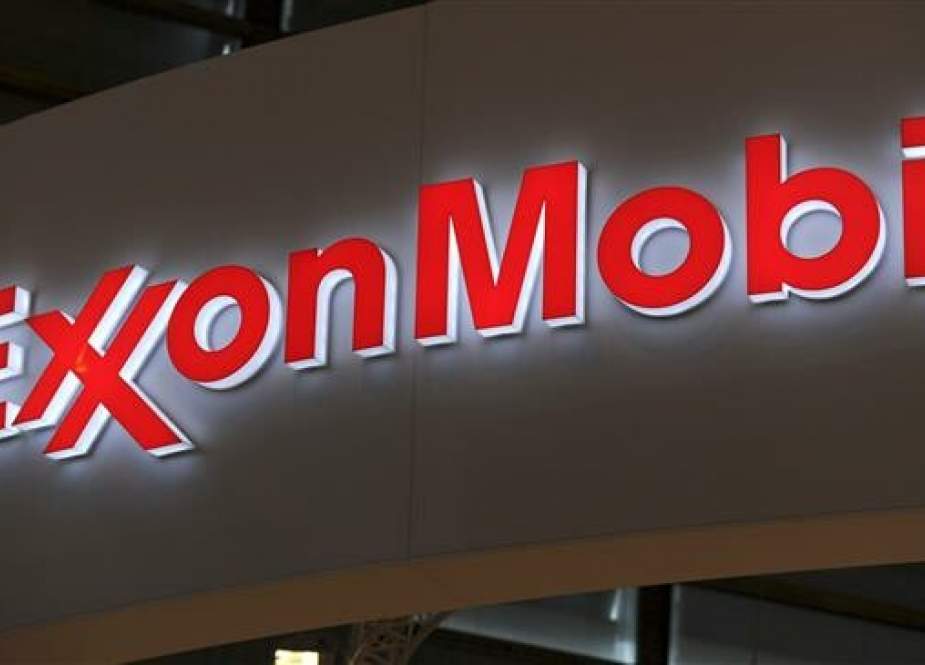 This AFP file photo taken on June 02, 2015 shows the logo of US oil and gas giant ExxonMobil during the World Gas Conference exhibition in Paris on June 2, 2015.