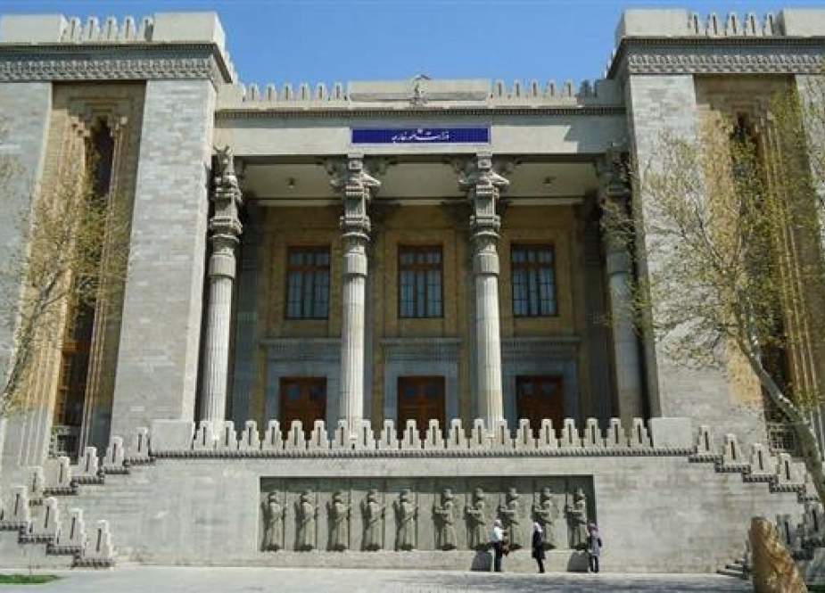The file photo shows a view of the Iranian Foreign Ministry building in Tehran.