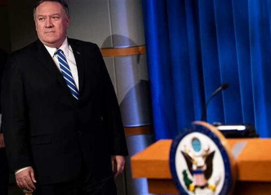 US Secretary of State Mike Pompeo arrives to deliver remarks to the media at the State Department in Washington, DC on June 13, 2019. (AFP photo)