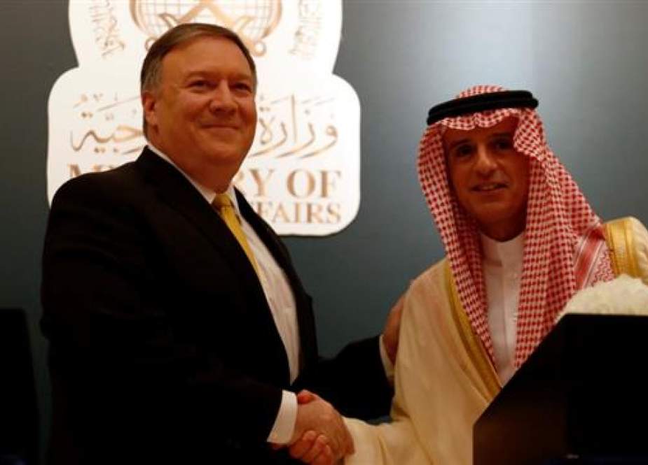 US Secretary of State Mike Pompeo shakes hands with his Saudi counterpart Adel al-Jubeir.jpg