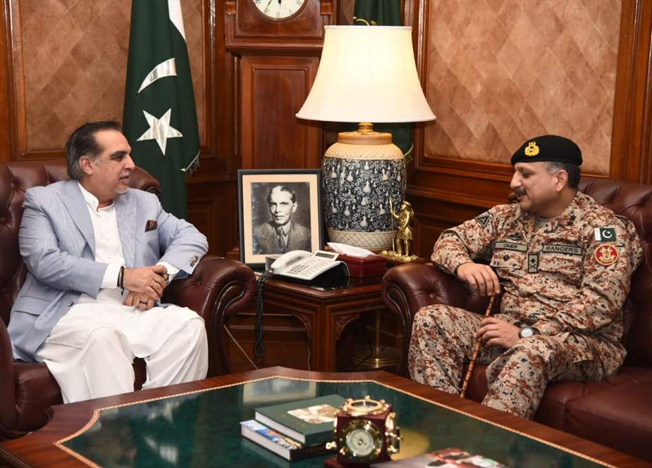 گورنر سندھ سے ڈی جی رینجرز کی امن و امان سے متعلق ملاقات
