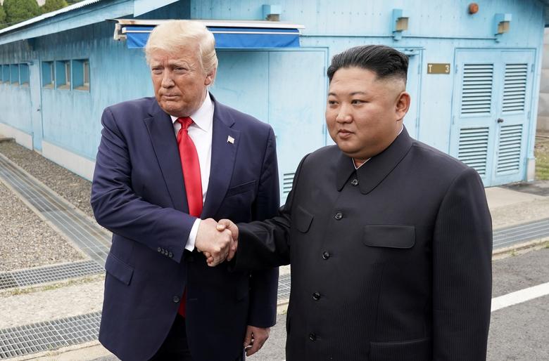 President Trump meets with Kim Jong Un at the demilitarized zone separating the two Koreas, in Panmunjom, South Korea. The drama was magnified by the choice of the Panmunjom truce village as the venue for his meeting with Kim, where 66 years ago American
