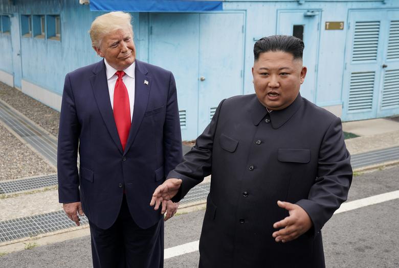 President Trump meets with Kim Jong Un at the demilitarized zone separating the two Koreas, in Panmunjom, South Korea. Critics have questioned whether Trump has made any substantive gains from his friendships and worry that his eagerness to talk to stron