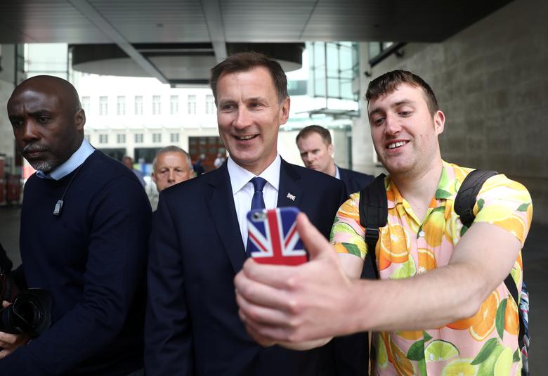Jeremy Hunt, a leadership candidate for Britain's Conservative Party, leaves BBC studios in London, Britain June 30