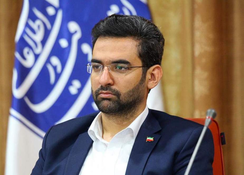 File photo shows Iran’s Minister for Communications and Information Technology Mohammad Javad Azari Jahromi.