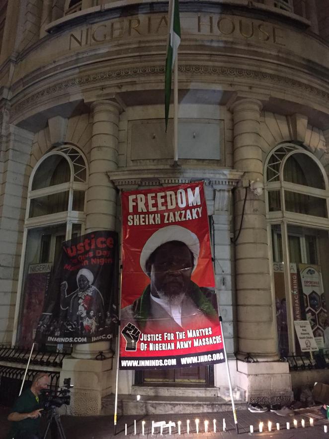 لندن میں شیخ زکزکی کی رہائی کیلئے احتجاج