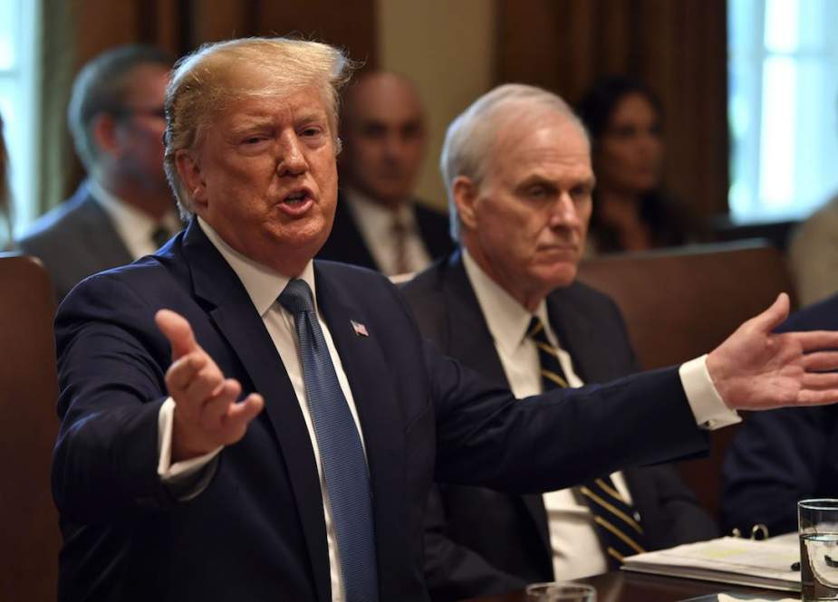 US President Donald Trump participates in a Cabinet meeting at the White House on July 16, 2019