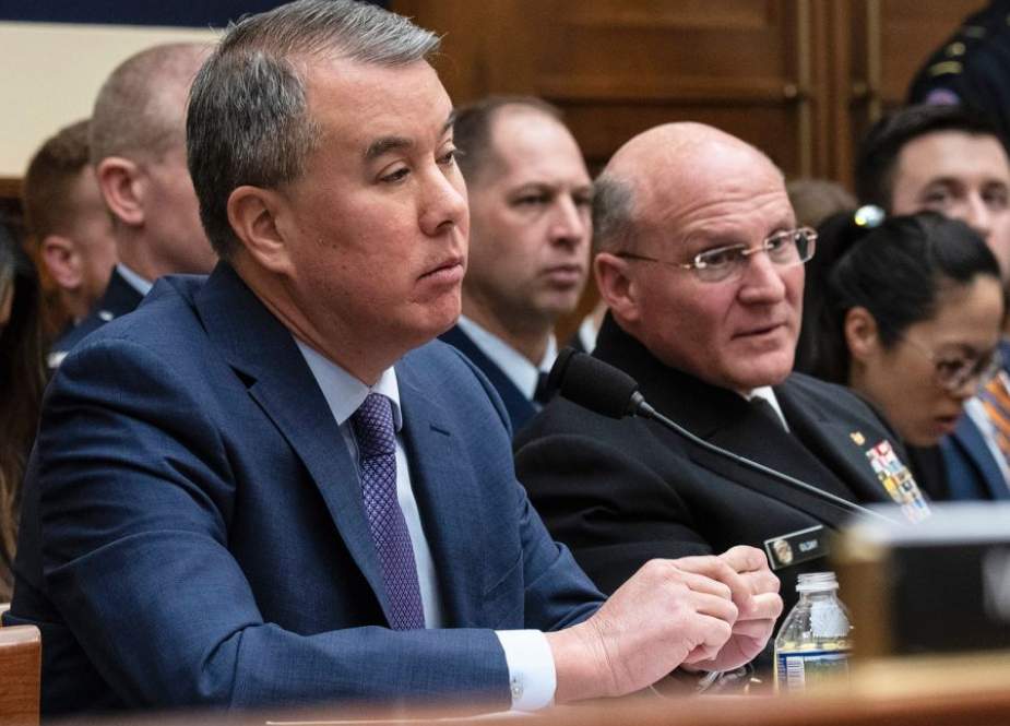 US Defense Undersecretary for Policy, John Rood (L), and Vice Adm. Michael Gilday, director of operations (J3) for the Joint Staff, appear before the House Armed Services Committee on Capitol Hill, January 29, 2019 in Washington, DC.
