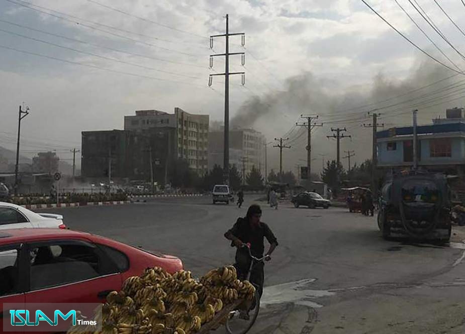 Smoke rises from the site of an attack targeting the Kabul office of the running mate of Afghan President Ashraf Ghani in Kabul on July 28, 2019.