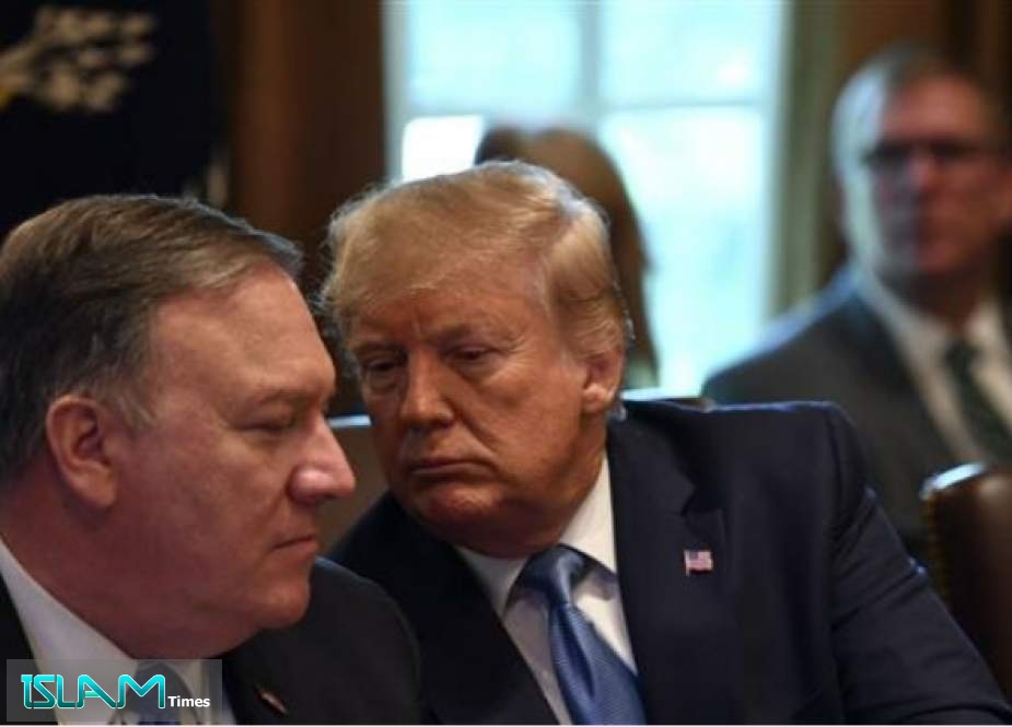 US President Donald Trump looks at Secretary of State Mike Pompeo as he participates in a Cabinet meeting at the White House on July 16, 2019 in Washington,DC. (AFP photo)