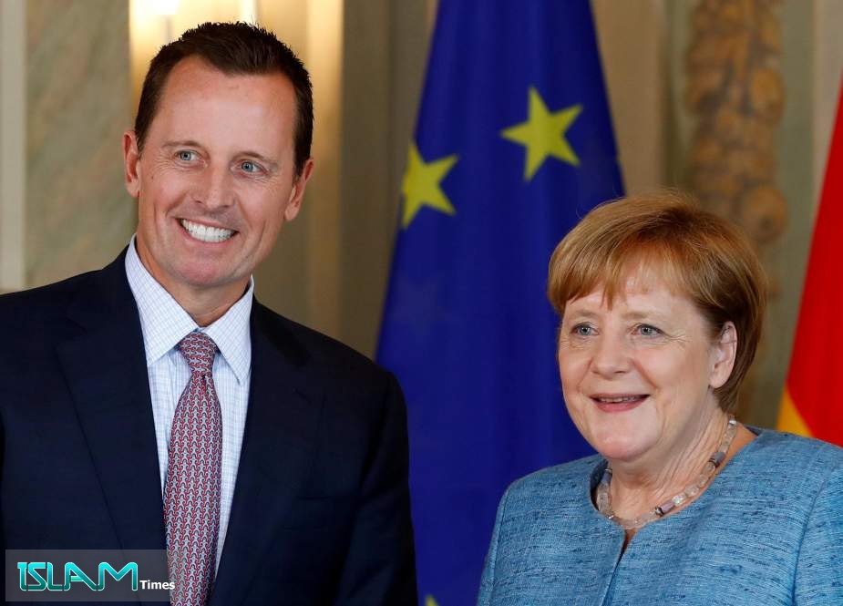 German Chancellor Angela Merkel and US ambassador to Germany Richard Grenell