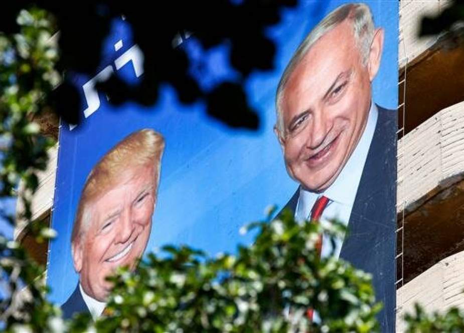 Israeli Likud party election banner showing Israeli Prime Minister Benjamin Netanyahu and US President Donald Trump.jpg
