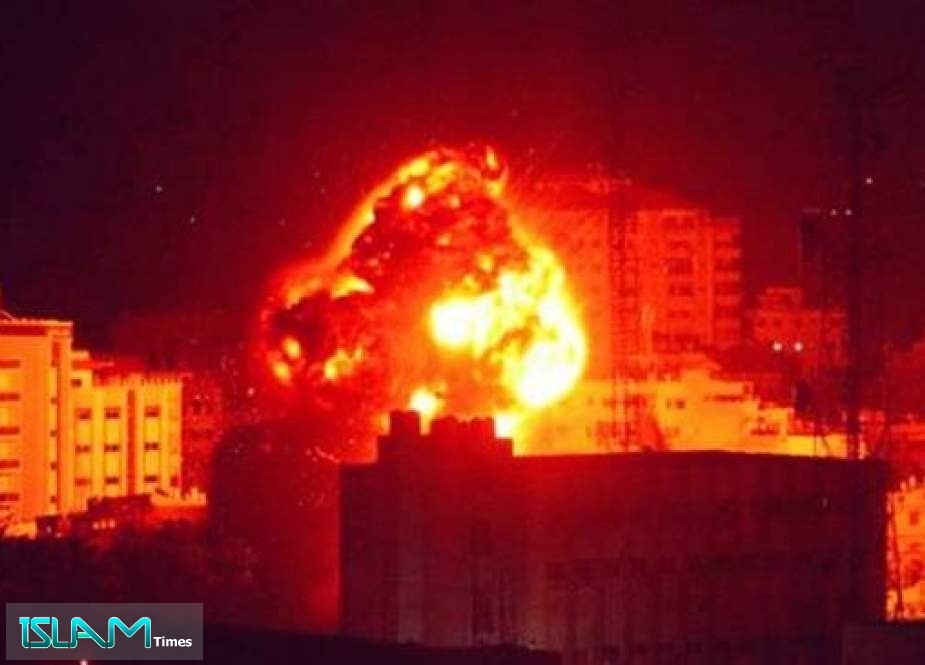 The aftermath of an attack by Israeli warplanes on a residential area in the Gaza Strip.