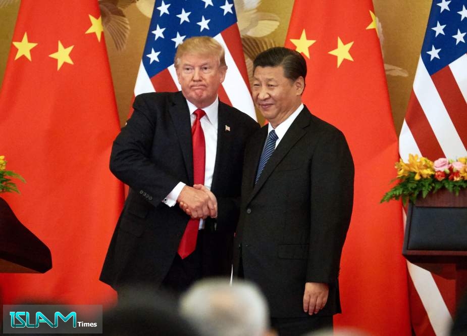 President Donald Trump shakes hand with China