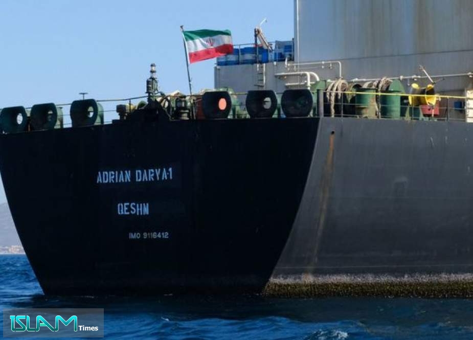 An Iranian flag flutters on board the Adrian Darya oil tanker, formerly known as Grace 1, off the coast of Gibraltar on August 18, 2019.