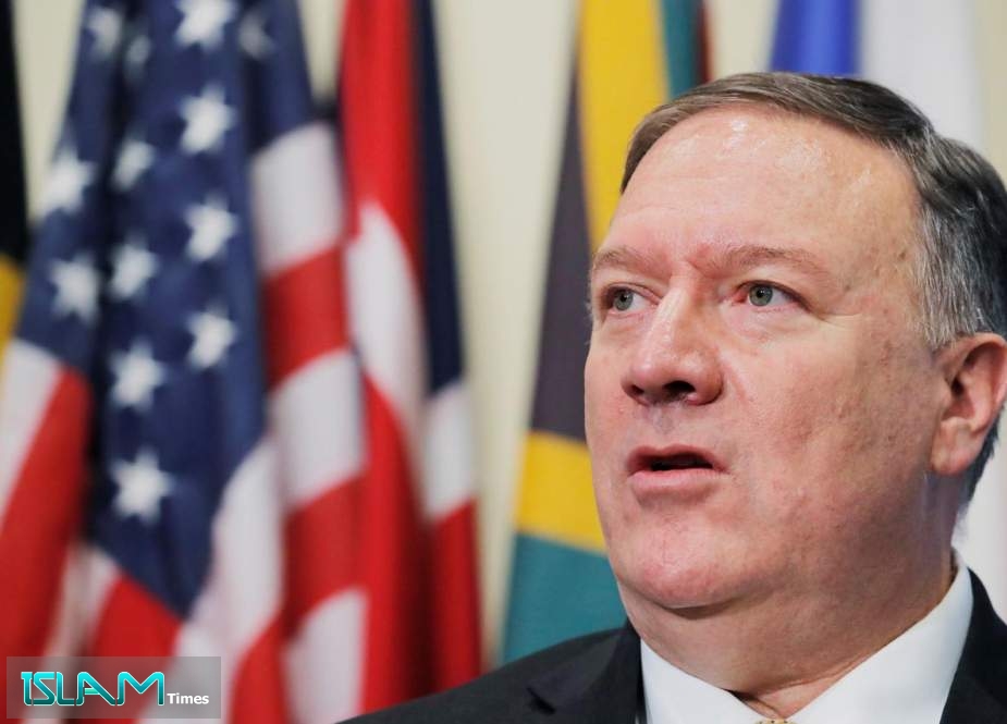US Secretary of State Mike Pompeo speaks in a media stakeout during the Security Council meeting on August 20, 2019 in New York City.