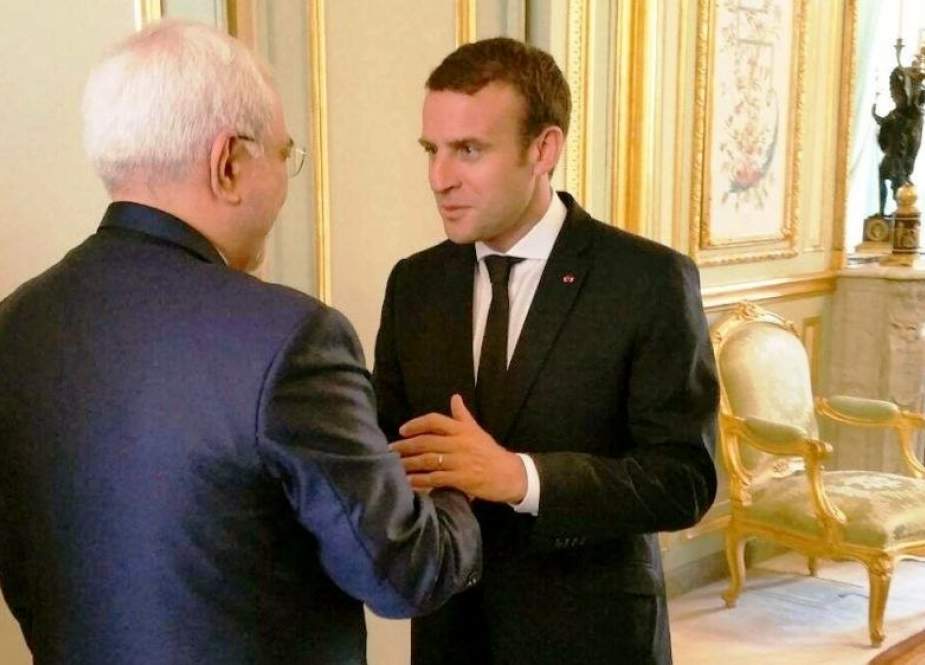 French President Emmanuel Macron and Iranian Foreign Minister Mohammad Javad Zarif.jpg