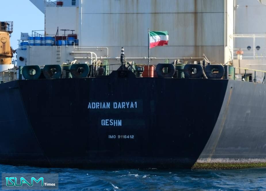 An Iranian flag flutters on board the Adrian Darya oil tanker, formerly known as Grace 1, off the coast of Gibraltar on August 18, 2019.