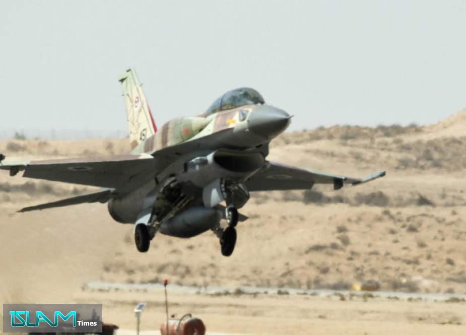 An Israeli F-16 fighter jet takes off from Ramon air base south of occupied Palestine