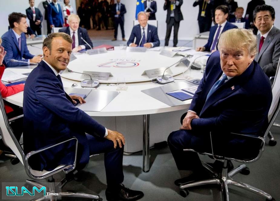 World Leaders are seen at a working session on World Economy and Trade on the second day of the G-7 summit in Biarritz, France