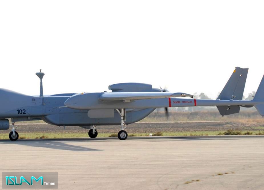 Israeli IAI Heron medium-altitude long-endurance unmanned aerial vehicle in flight.